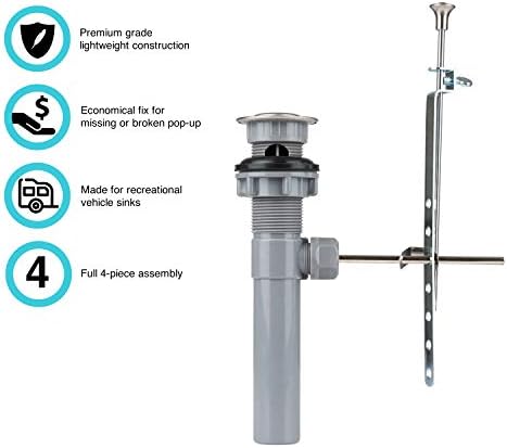 Dura Faucet DF-PU201-SN RV Pop-Up Drain with Overflow
