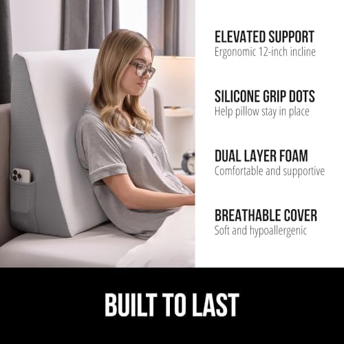 GORILLA GRIP Bed Wedge Pillow for Sleeping