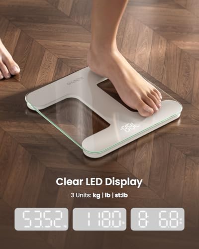 RENPHO Digital Bathroom Scale with Tempered Glass and Smart App Compatibility