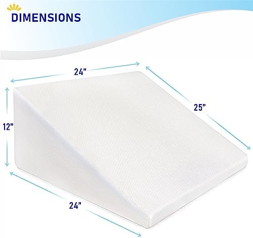 Healthex Bed Wedge Pillow Cooling Memory Foam Removable Cover