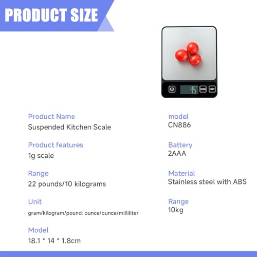 Digital Kitchen Scale 10kg 22lb LCD Tare Baking Cooking