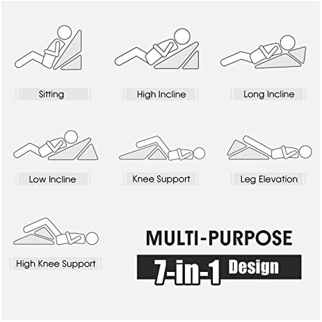 GORELAX Bed Wedge Pillow 7 in 1 Multifunctional Incline Cushion