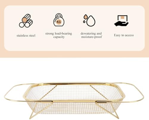 Asixxsix Over The Sink Colander with Handles
