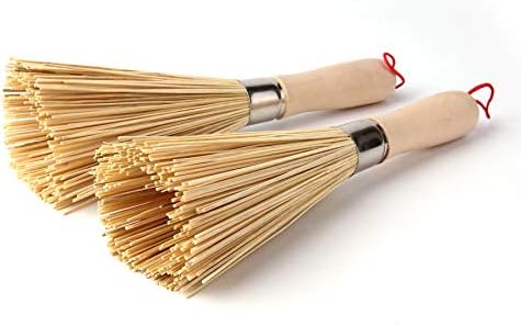 2 Pack Bamboo Wok Brush for Hot Spot Cleaning