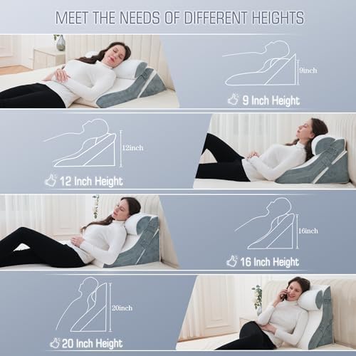Flyxunfri 3PCS Adjustable Wedge Pillow Set