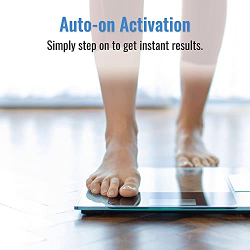 DMI Tempered Glass Digital Scale with Auto-on 440 LBS Capacity