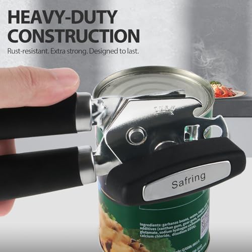 Safring Manual Can Opener with Bottle Opener Heavy Duty Stainless Steel