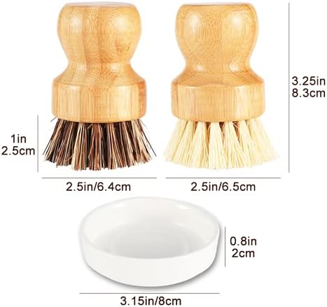SUPERWASH PLUS Bamboo Dish Scrubber 2 Pack 1