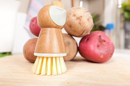 Full Circle Tater Mate Bamboo Potato Brush with Eye Remover 1