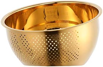 Meisha 3-In-1 Rice Washing Bowl with Side Drainers - Gold