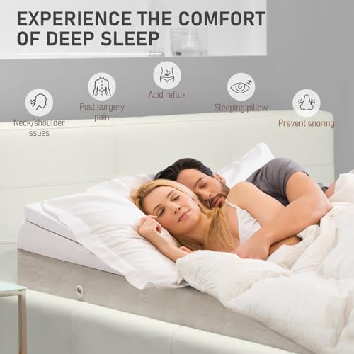 SUNYRISY Adjustable Wedge Mattress Topper for Acid Reflux and Back Pain