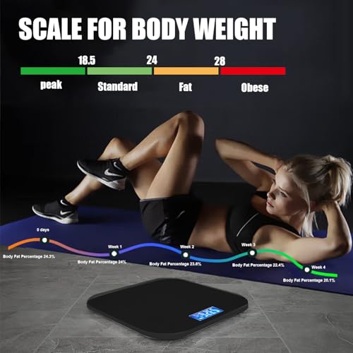 Vanwoke Smart Scale with Blue LCD Backlight and Body Fat Measurement 1