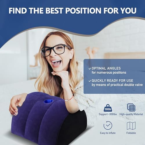 Prosixtoy Inflatable Wedge Pillow - Lightweight Leg Support for Sleep Travel