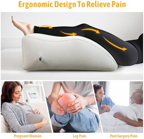 Inflatable Leg Elevation Pillow for Comfort and Swelling Relief
