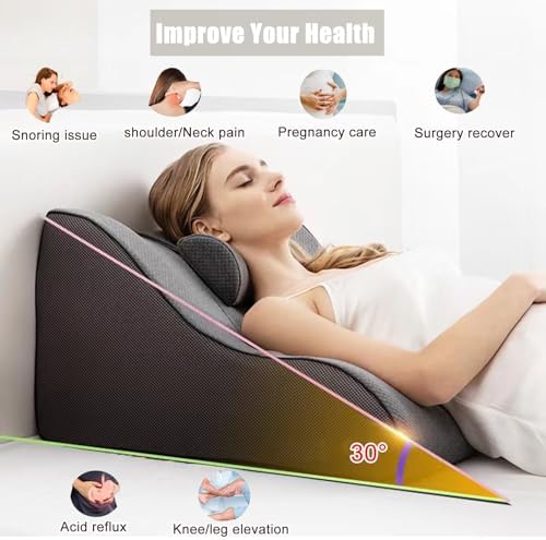 RENLXFI Breathable Incline Pillow for Acid Reflux and Back Support