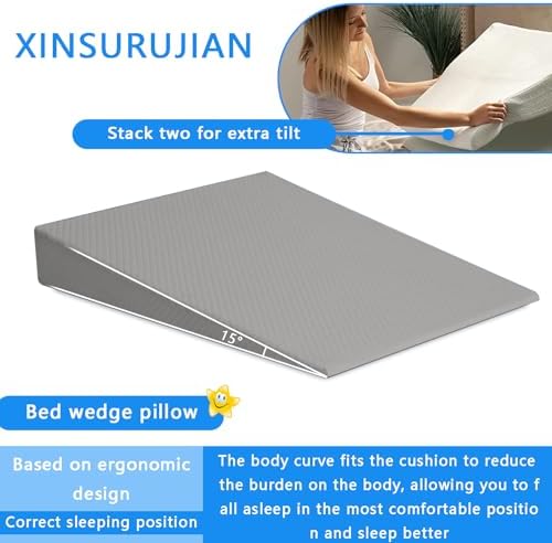 XINSURUJIAN Bed Wedge Pillow Triangle Belt Foam White