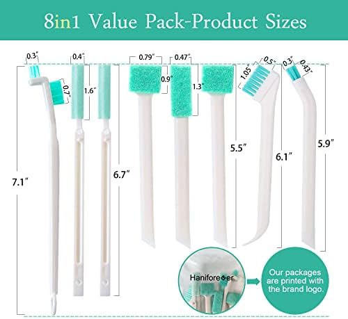 Haniforever 8in1 Cleaning Brush Set for Small Spaces