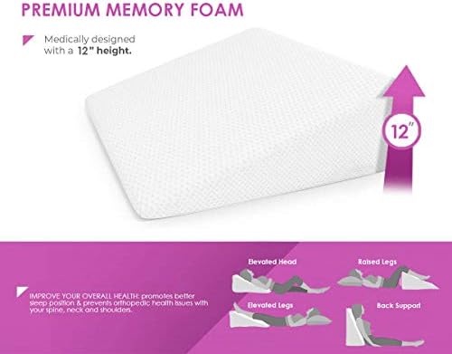 Home Sweet Home Bed Wedge Pillow with Memory Foam Support