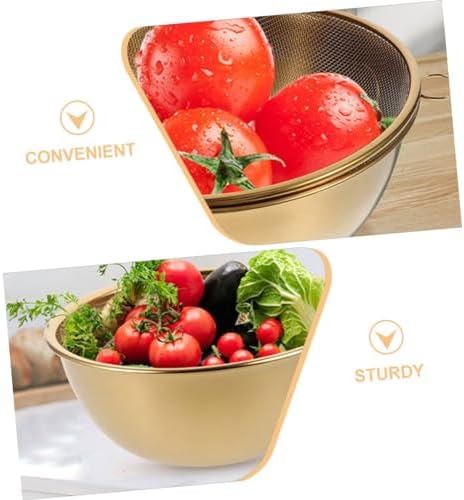 PRETYZOOM Stainless Steel Colander with Dipping Bowls Set