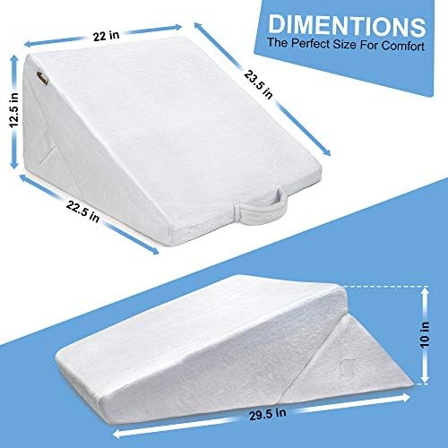 ONDEKT Adjustable Bed Wedge Pillow with Cooling Gel Memory Foam 1