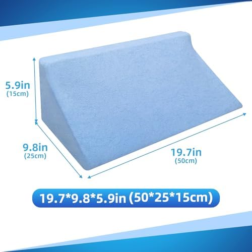 UniHygge Blue Wedge Pillow for Back Support and Side Sleeping