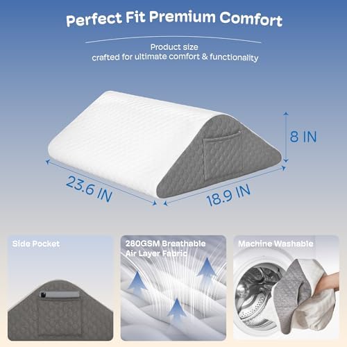 Simpledad Knee Wedge Pillow for Back Pain Relief