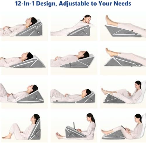 KingPavonini Memory Foam Wedge Pillow - 75 9 11 12 Inch Adjustable