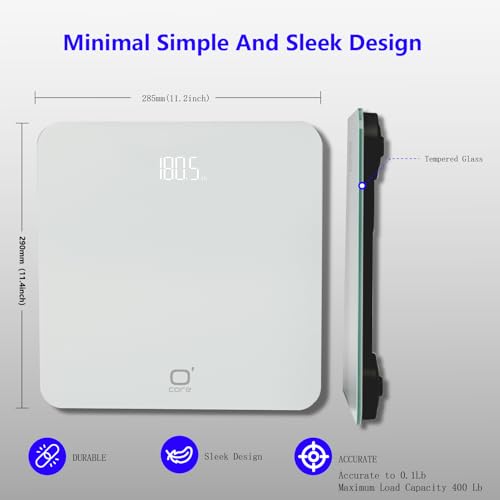 O CARE Digital Body Weight Scale with Clear LED Display and Auto Calibration