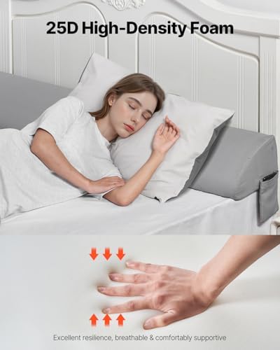 VEVOR Bed Wedge Pillow for Headboard Gray 72x10x6