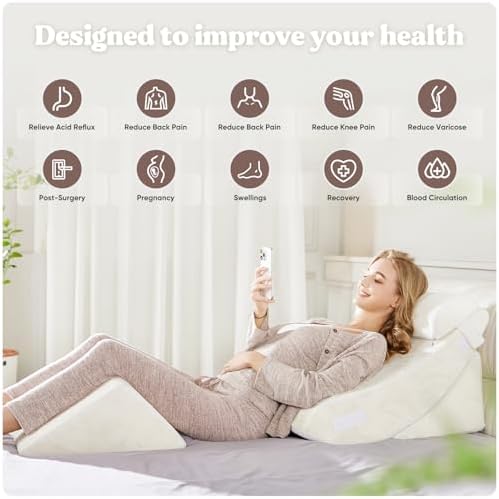 4PCS Orthopedic Bed Wedge Pillow Set for Pain Relief and Comfort