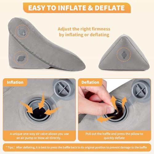 USHMA Inflatable Wedge Pillow Set - Travel Pain Relief