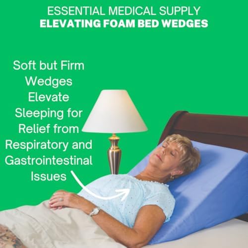 Essential Medical Supply 12 Inch Foam Bed Wedge Pillow Blue