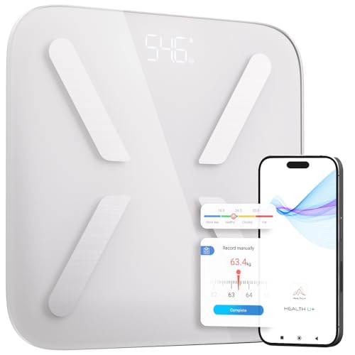 T Electronics Smart Body Weight Scale with Bluetooth - 440lb - 14 Parameters - White