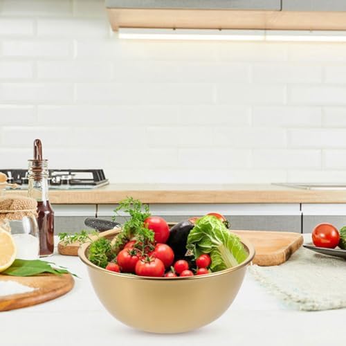 Zerodeko Gold Stainless Steel Colander Drain Basket Set