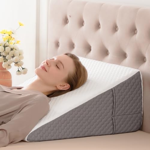 12 Inch Bed Wedge Pillow for Post-Surgery and Acid Reflux Relief