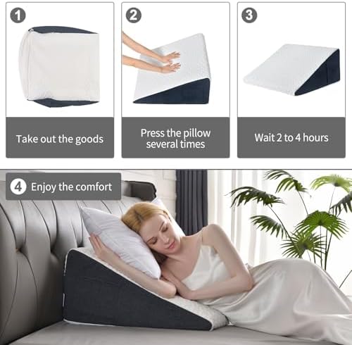 Cosmoluxe 12 Bed Wedge Pillow for Acid Reflux Relief