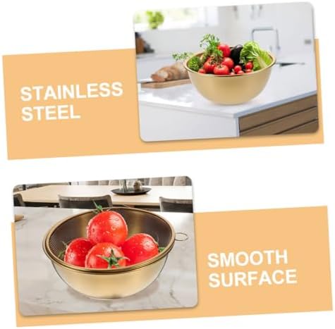 PRETYZOOM Stainless Steel Colander with Dipping Bowls Set