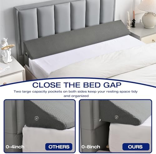 MIDLADE Queen Bed Wedge Pillow for Headboard Gap Filler