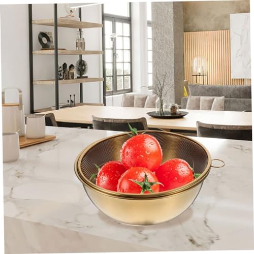 PRETYZOOM Stainless Steel Colander with Dipping Bowls Set