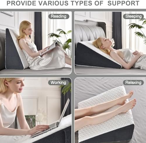 Cosmoluxe 12 Bed Wedge Pillow for Acid Reflux Relief