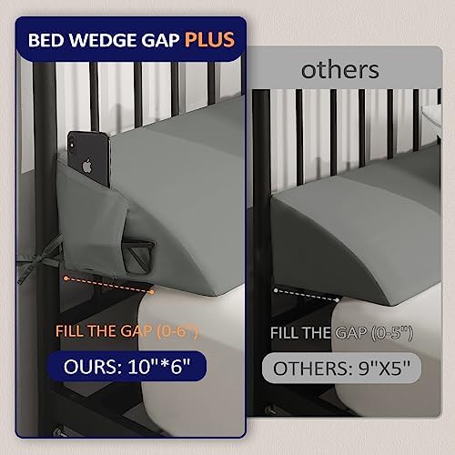 Downluxe Queen Bed Wedge Pillow with Storage Pockets