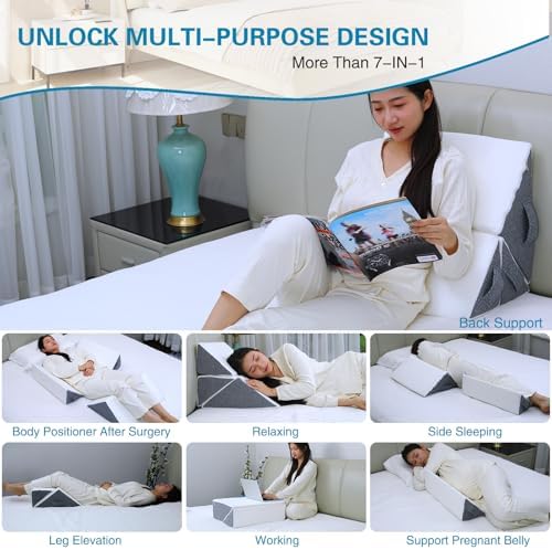 3PCS Foam Wedge Pillow for Bed Sore and Back Pain Relief