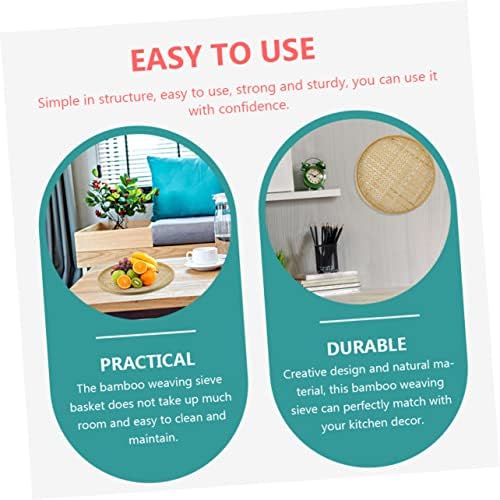 3pcs Natural Bamboo Colander Baskets with Cross Lid