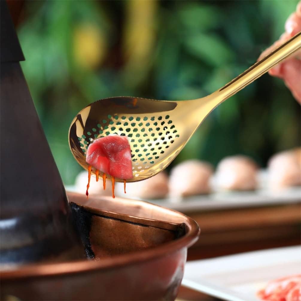 Hemoton Stainless Steel Colander Spoon with Skimmer