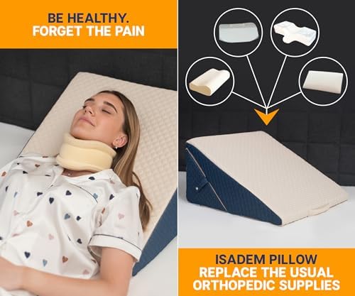 Isadem Bed Wedge Pillow - 45 Degree Incline Cushion