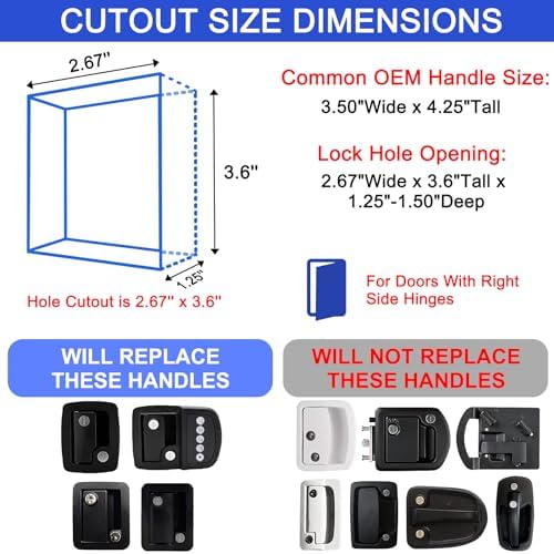 Ristow RV Entry Door Lock RL001 Black Key Lock