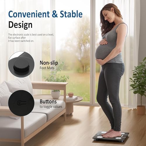 Elevon Digital Bathroom Scale with LCD Display and Tempered Glass 1