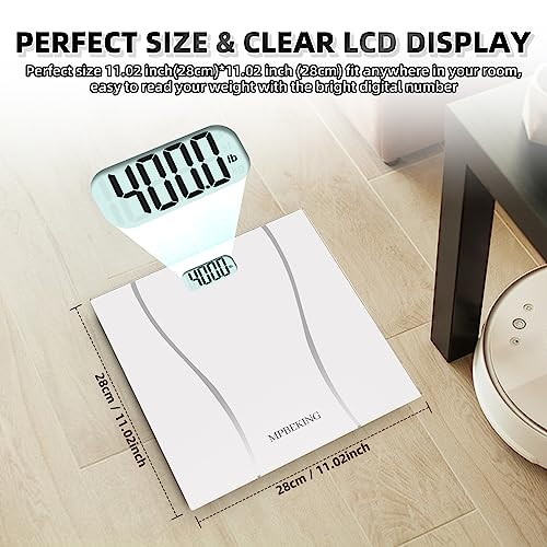 MPBEKING Digital Weight Scale with Tempered Glass and Tape Measure