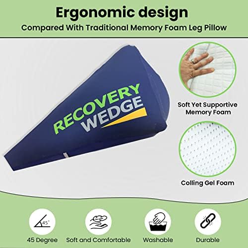 Recovery Wedge Leg Elevation Pillow for Post Surgical Recovery and Improved Circulation