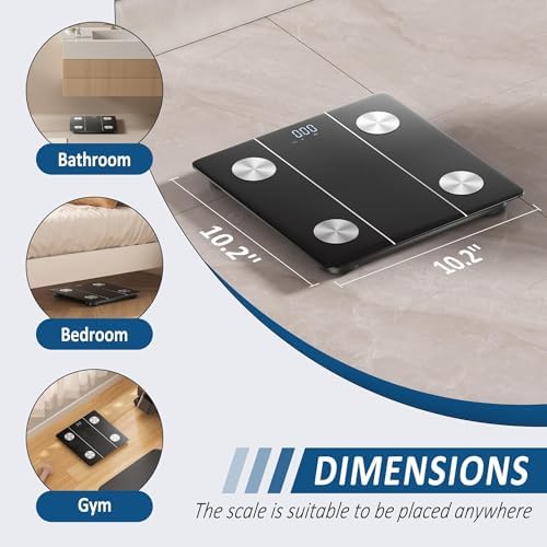 Elevon Digital Bathroom Scale with LCD Display and Tempered Glass 1